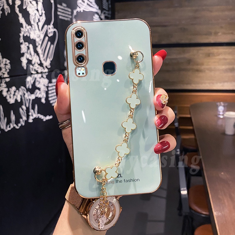 Soft Case Bahan Silikon Dengan Liontin Clover Untuk Huawei P20 Lite P30 Pro P40 Y9S Mate 20 Mate30 Mate40