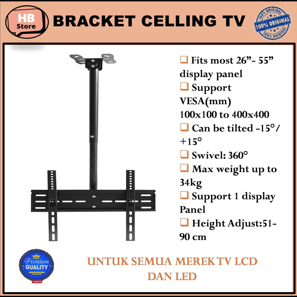 Bracket Standing TV 32"" Gantung Bracket tv Plafon/Ceiling