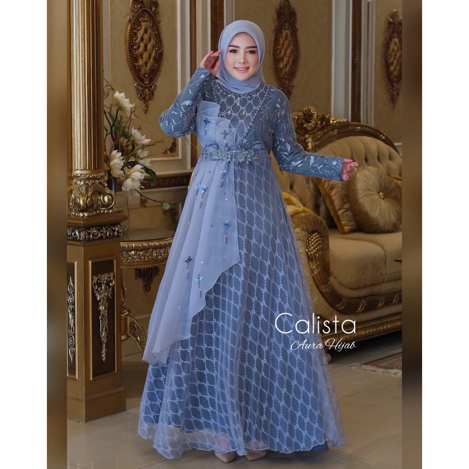 QC.CALISTA GOWN ORIGINAL AURA HIJAB QUENNIE GOWN RAISHA GOWN 2 ORIGINAL DRESS LONG CARDI DRESS PAYET