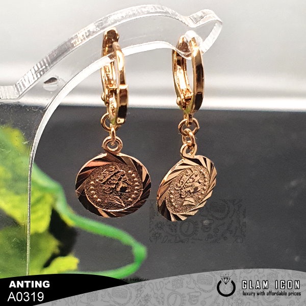 Anting Mata Bandul Koin Ukir GD A0319