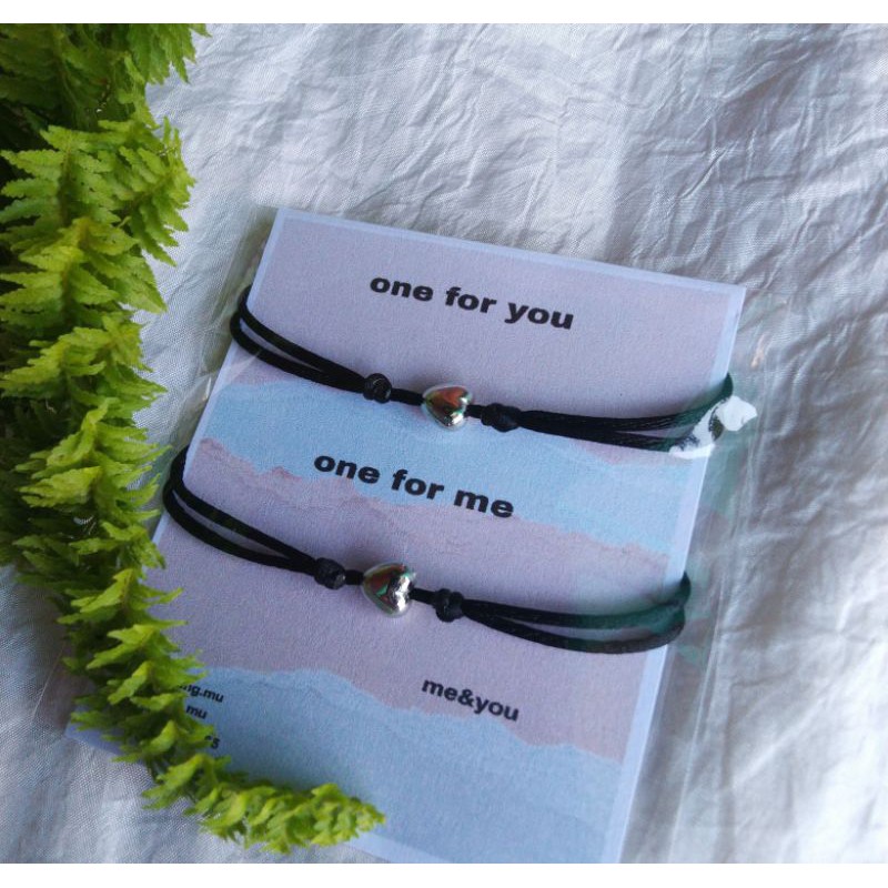 Gelang couple love silver tali satin cina (DAPAT 2 GELANG)