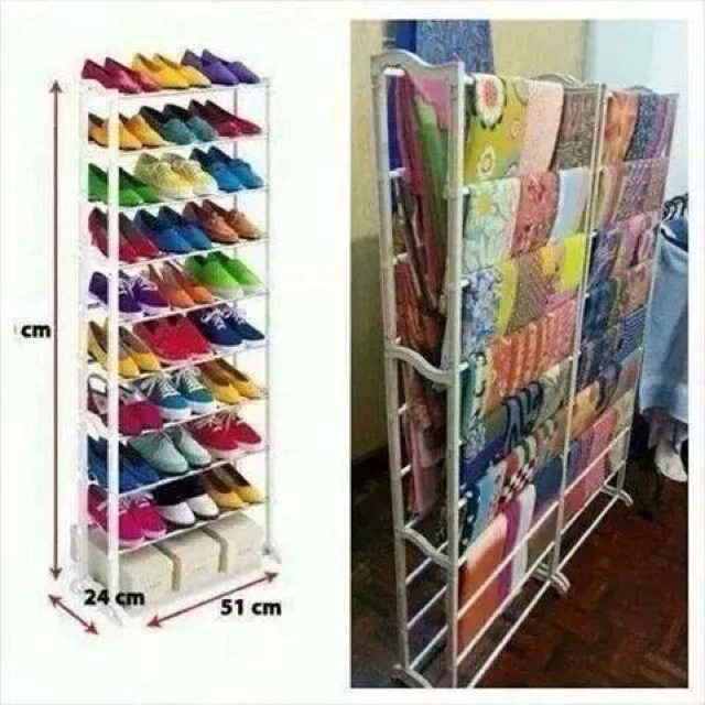 AMAZING SHOES RACK 10 TINGKAT / RAK JILBAB / RAK SYALL