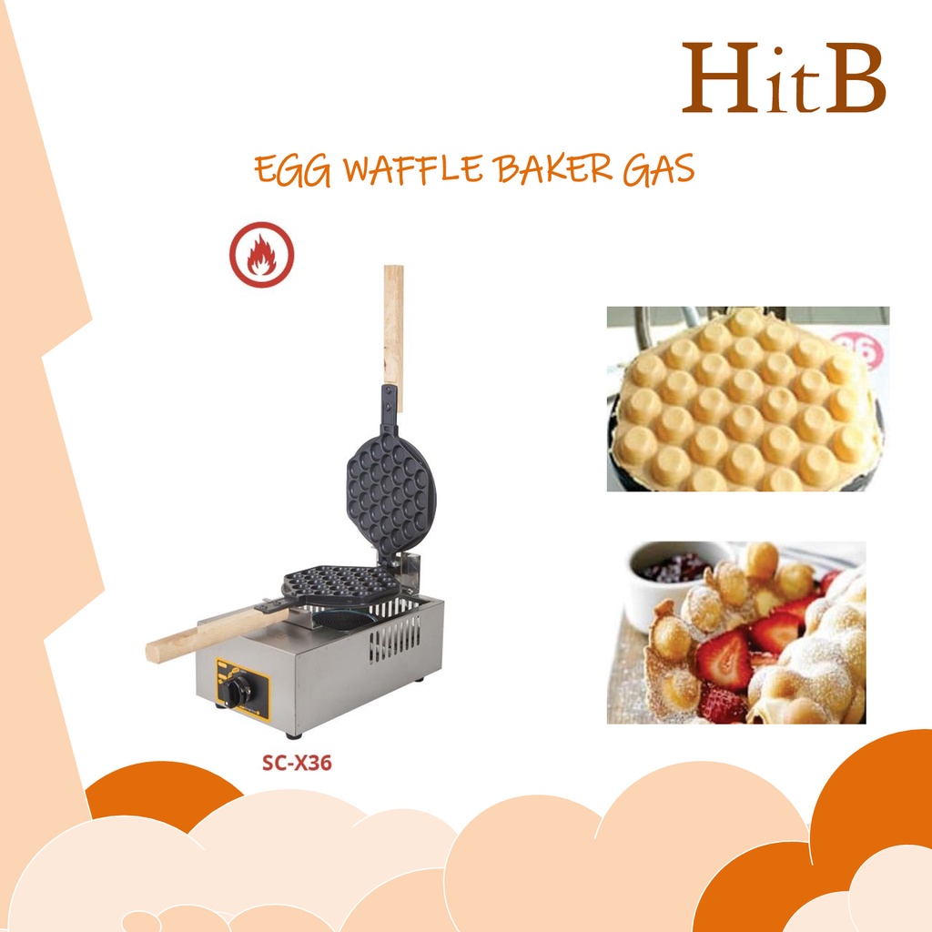 Jual Egg Waffle Baker Gas / Mesin Pembuat Waffle / Mesin Pencetak