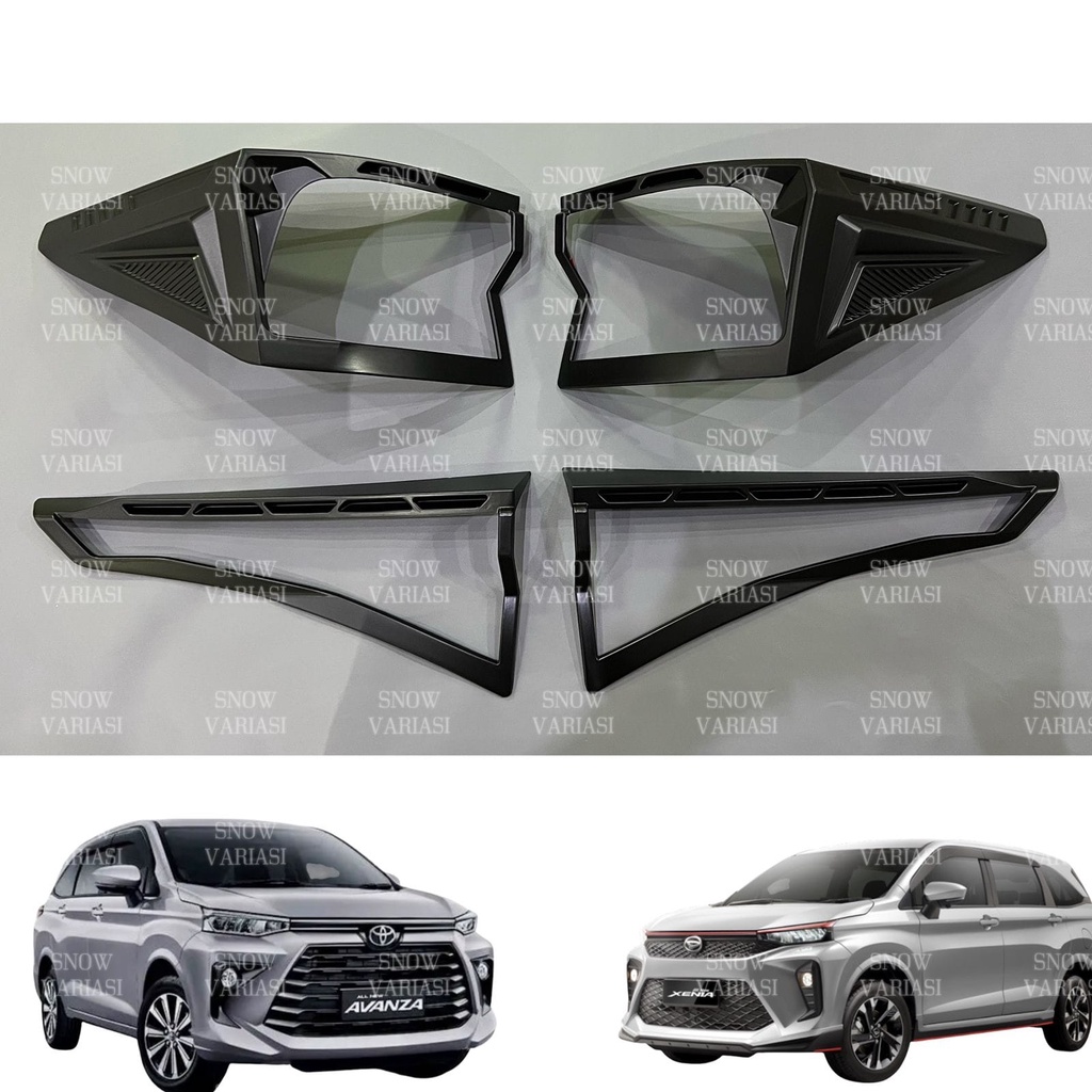 Garnish Lampu Belakang All New Avanza Xenia 2022 2023 UP Hitam Doff