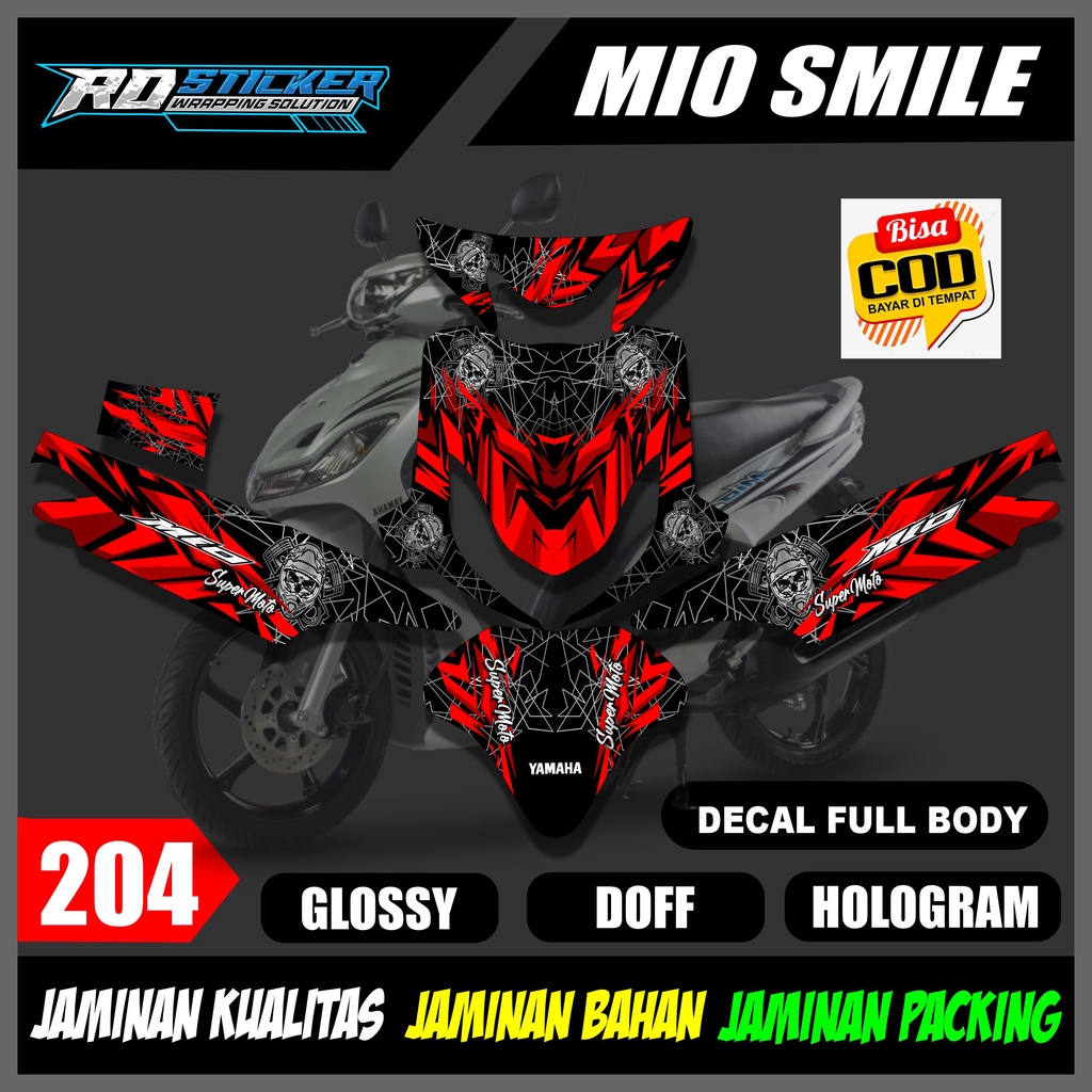 204 Decal Mio Smile Supermoto Decal Mio Sporty Dekal mio smile racing supermoto decal mio fullbodi