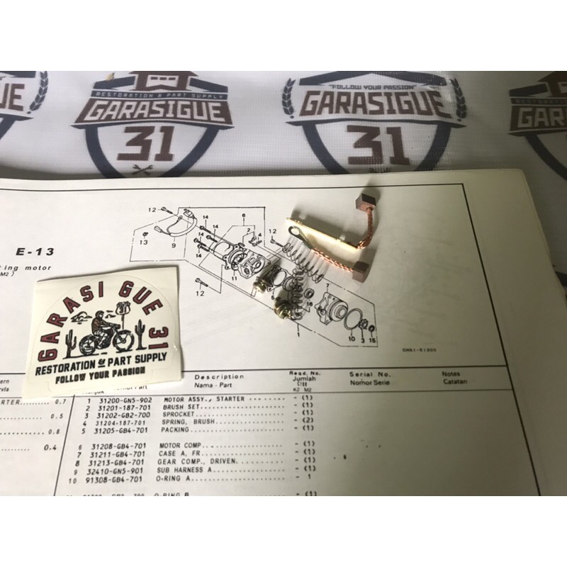 Arang Stater arang dinamo stater Honda Astrea Grand Legenda Astrea Prima Star Supra x