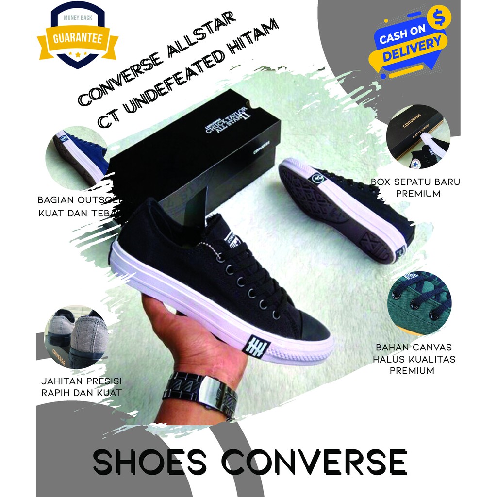 Sepatu Converse All Star Original CT Undefeated Hitam Shoes Converse Konverse Pria Wanita Casual
