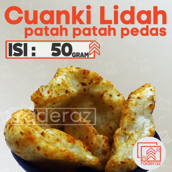 

cuanki LIDAH PATAH rasa PEDAS GURIH 50gr by RADERAZ (bisa GROSIR bisa COD)