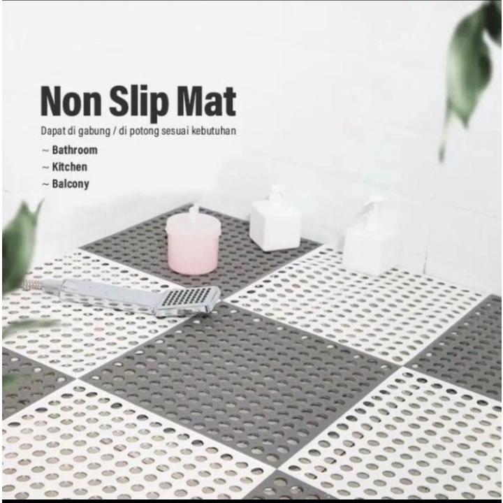 Karpet Polkadot Anti Slip Kamar Mandi Keset Anti Licin PVC 30 X30 Cm