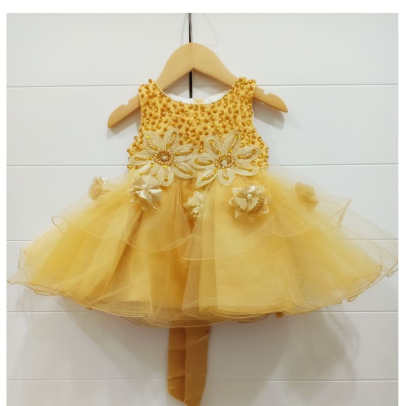 BRONSY dress pesta anak premium Sunflower Gold 022
