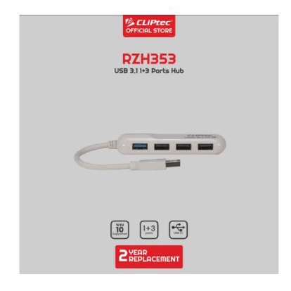 Usb A 3.0 hub cliptec 4 port 3.1 2.0 5Gbps 480Mbps hurricane rzh353 rzh-353 - terminal usb3.0 4 slot