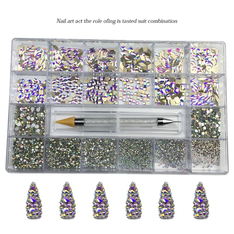 SIY  Nail Mix Sizes Flatback Nail Jewels Nail Tech Organizers and Storage Wax Pen