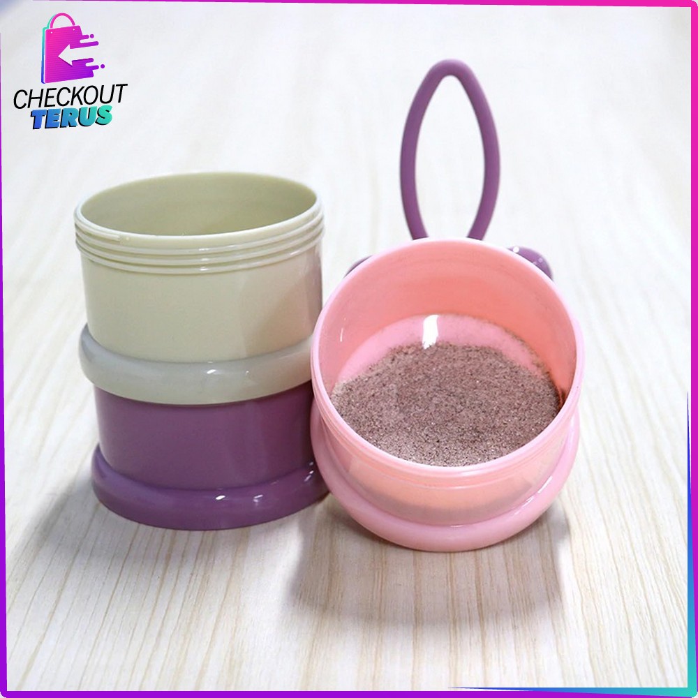 CT C122 Wadah Tempat Susu Bubuk Bayi Travel 4Tingkat Kotak Susu Karakter Baby Portabel Milk Powder Container