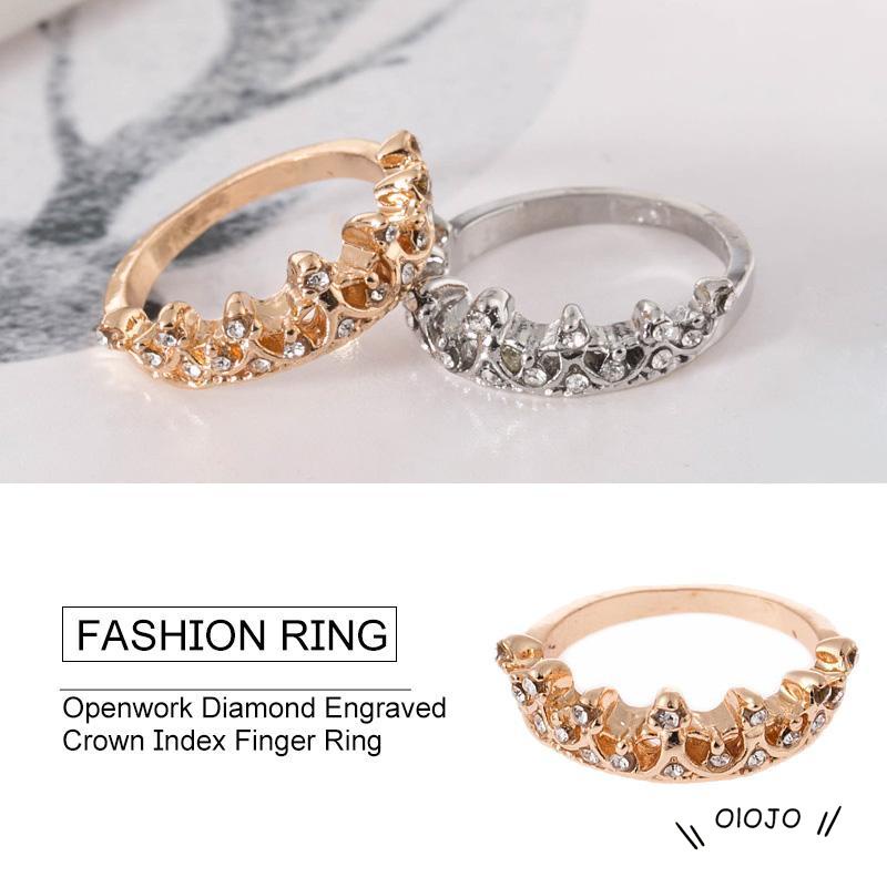 【COD】Cincin Berlian Mikro Bentuk Mahkota Ratu Model Hollow Out