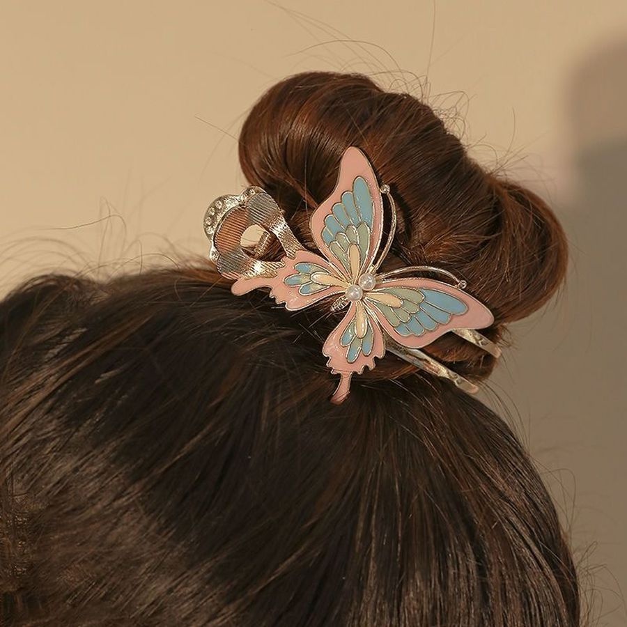 Jepit Rambut Ponytail Bentuk Butterfly Bahan Alloy Gaya China Untuk Wanita