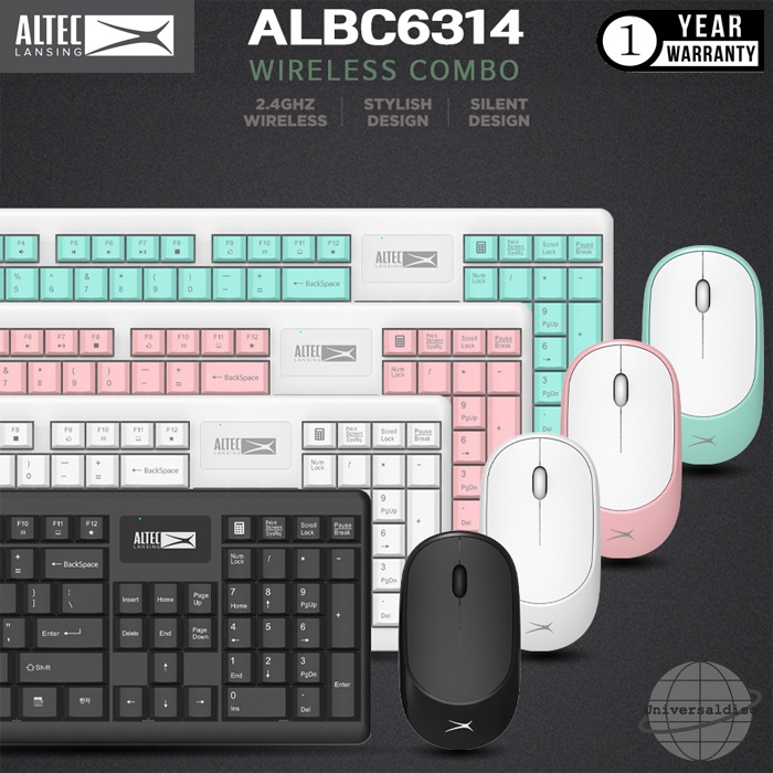 Keyboard Mouse Wireless Combo Altec Lansing ALBK6314 Color