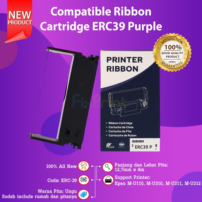 Compatible Ribbon Pita ERC 39 ERC-39 ERC39 Purple