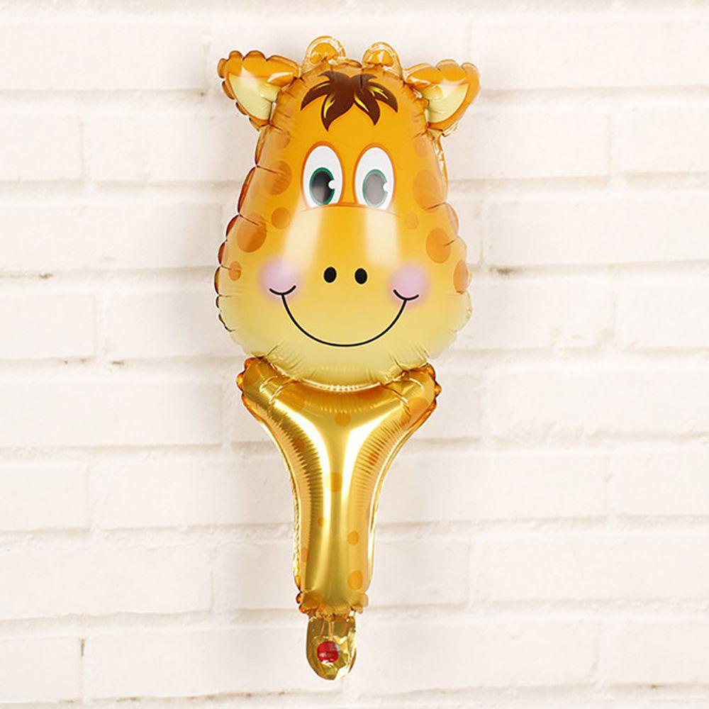 Mxbeauty Animal Head Balon Foil 5 Pcs Lucu Jungle Party Decoration Dekorasi Globos Ulang Tahun Party Decor Tangan Tongkat Mainan