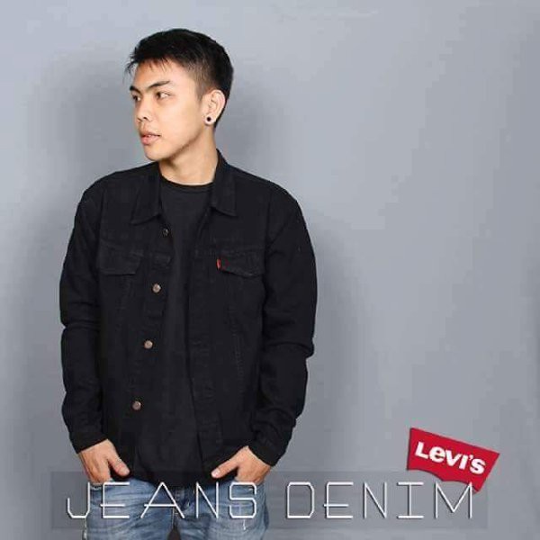 LEVIS Jaket Jeans Kerah Hitam Jaket Levis Denim Jaket Denim Levis Pria Pakaian Pria