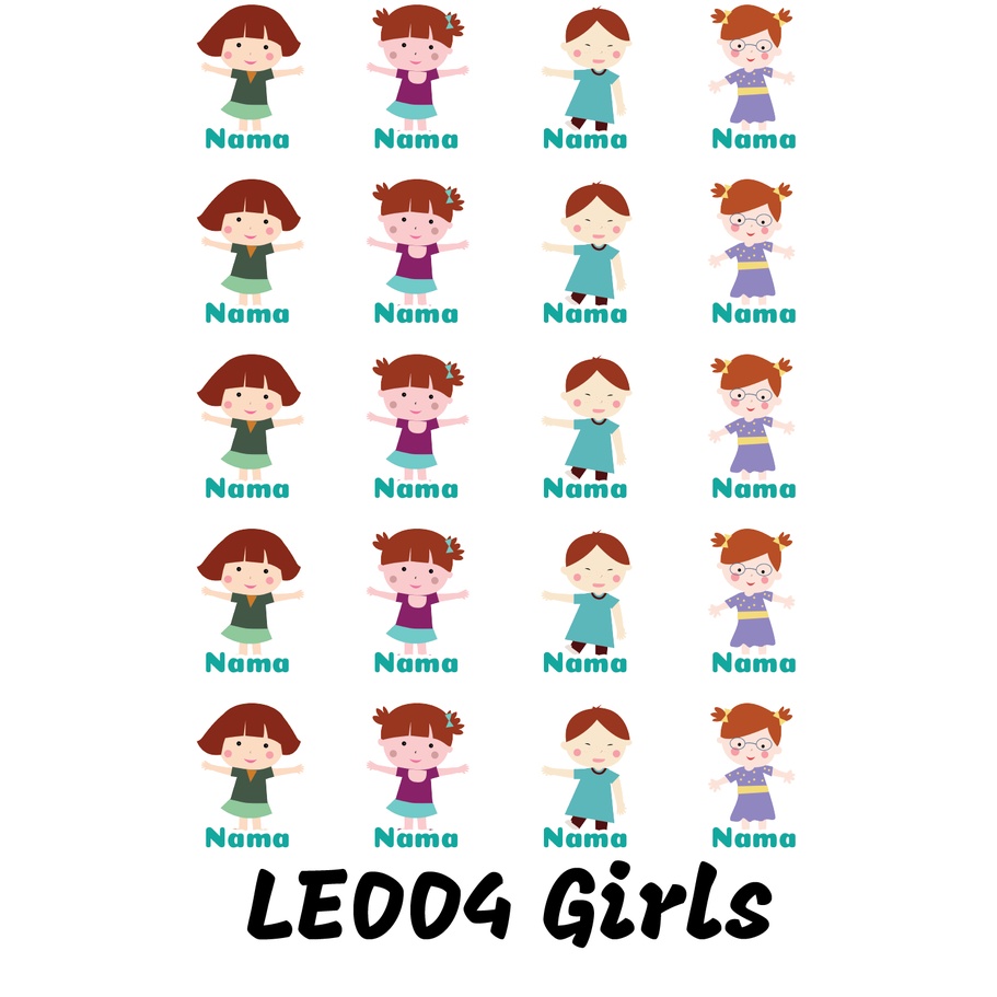 

Sticker Nama Cutting Label Waterproof Tahan Air Girls Play 04 (LE004)