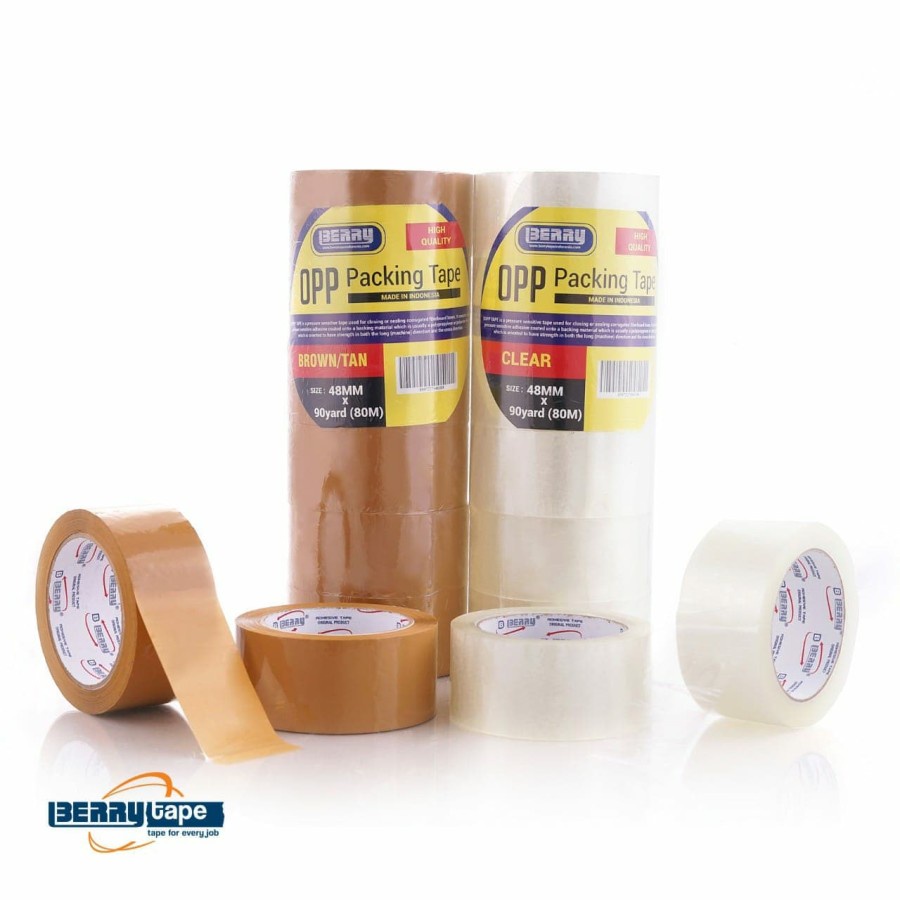 

LAKBAN OPP Bening / Coklat BERRY tape (48mm x 80meter)