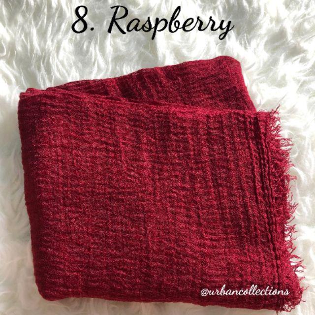 [COD] New premium crinkle hijab arabian shawl/pashmina rawis/hijab import hijab modis/arabian hijab-8. Raspberry