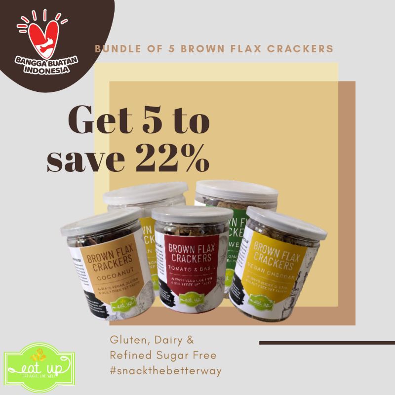 

Brown Flax Crackers Bundle of 5