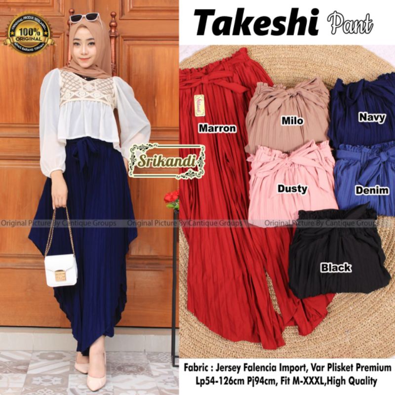 Takeshi pant celana wanita plisket by srikandi