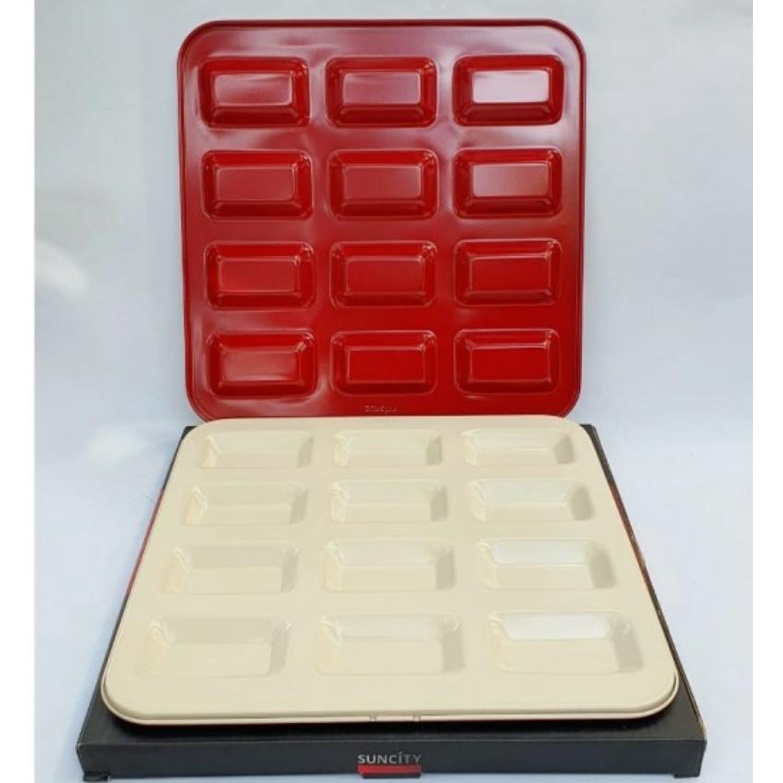 Loyang Rectangular Cup Cake Mini Loaf Pan 12 Cup Red Suncity YC80226