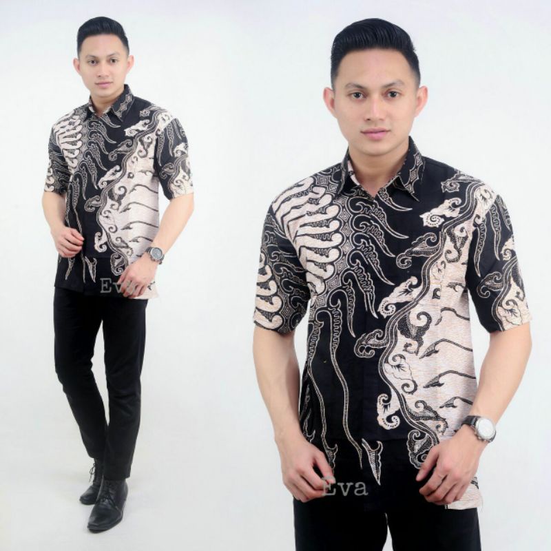 Kemeja Batik Pria PPBTK07 Casual Modis Trendy masa kini M L XL ASLI PEKALONGAN