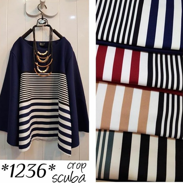 Blouse Scuba Crop|Baju Wanita|Baju Fashion|Atasan Muslim|Baju Hijab