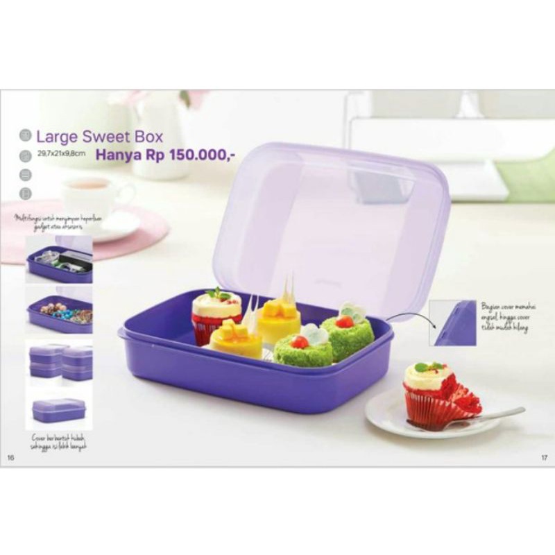 Large sweet box tupperware ungu tempat penyimpanan serbaguna
