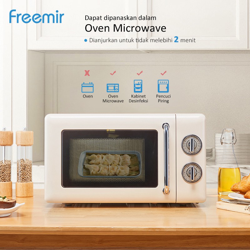 freemir Set 4 pcs Piring Makan Kotak 21 cm Wheat Straw Square Plate Warna Warni Set 4 Pcs-5