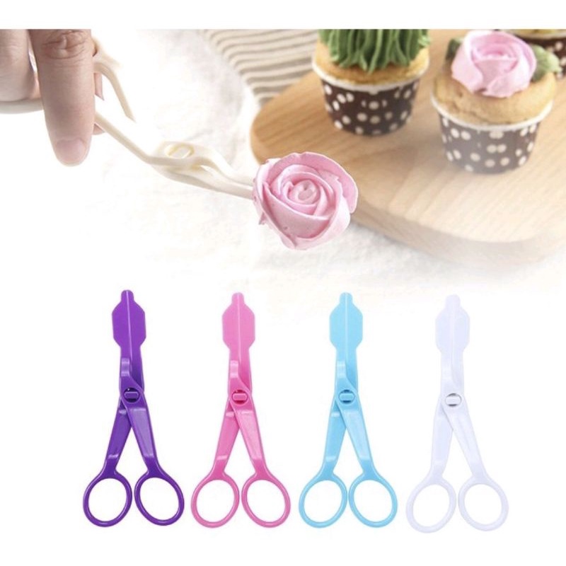 Gunting Mawar Butter Cream Flower Scissors Plastict DIY