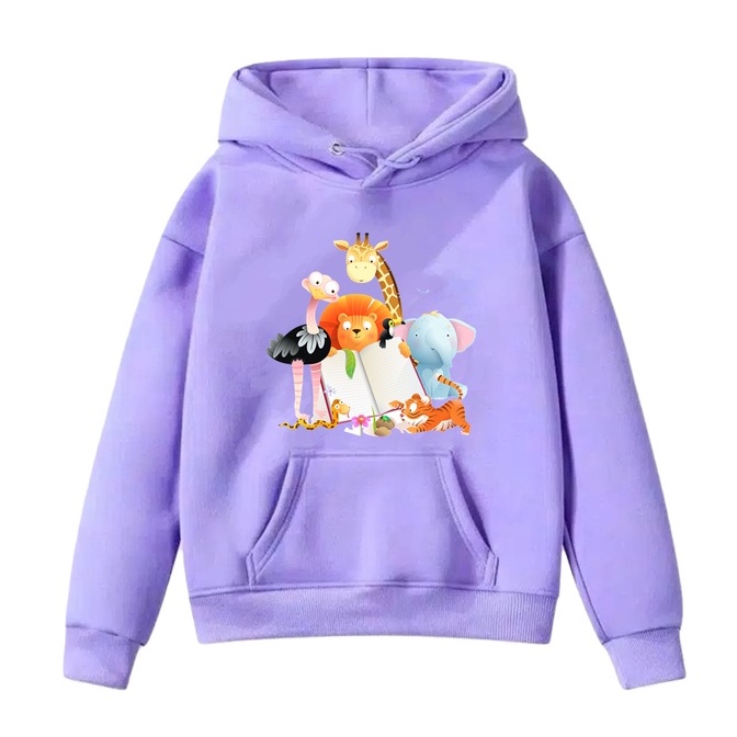 Sweater Anak Cute Animal Hoodie Anak Fleece Usia 2 - 6 tahun