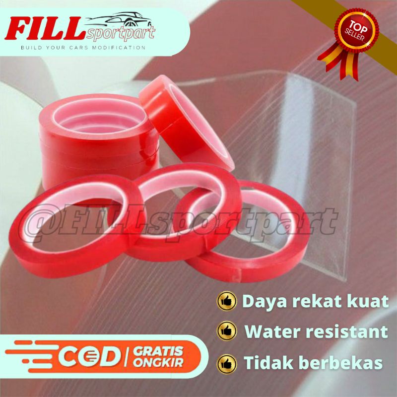 

DOUBLE TAPE BENING 5MM*3M PEREKAT 0.5CM CLEAR TRANSPARAN DOBEL TIP / perekat bolak balik