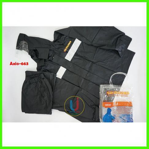 Jas Hujan Axio 663 Karet Original Setelan Jaket Celana Mantel Mantol Ujan Raincoat Assio AX 663 ORI