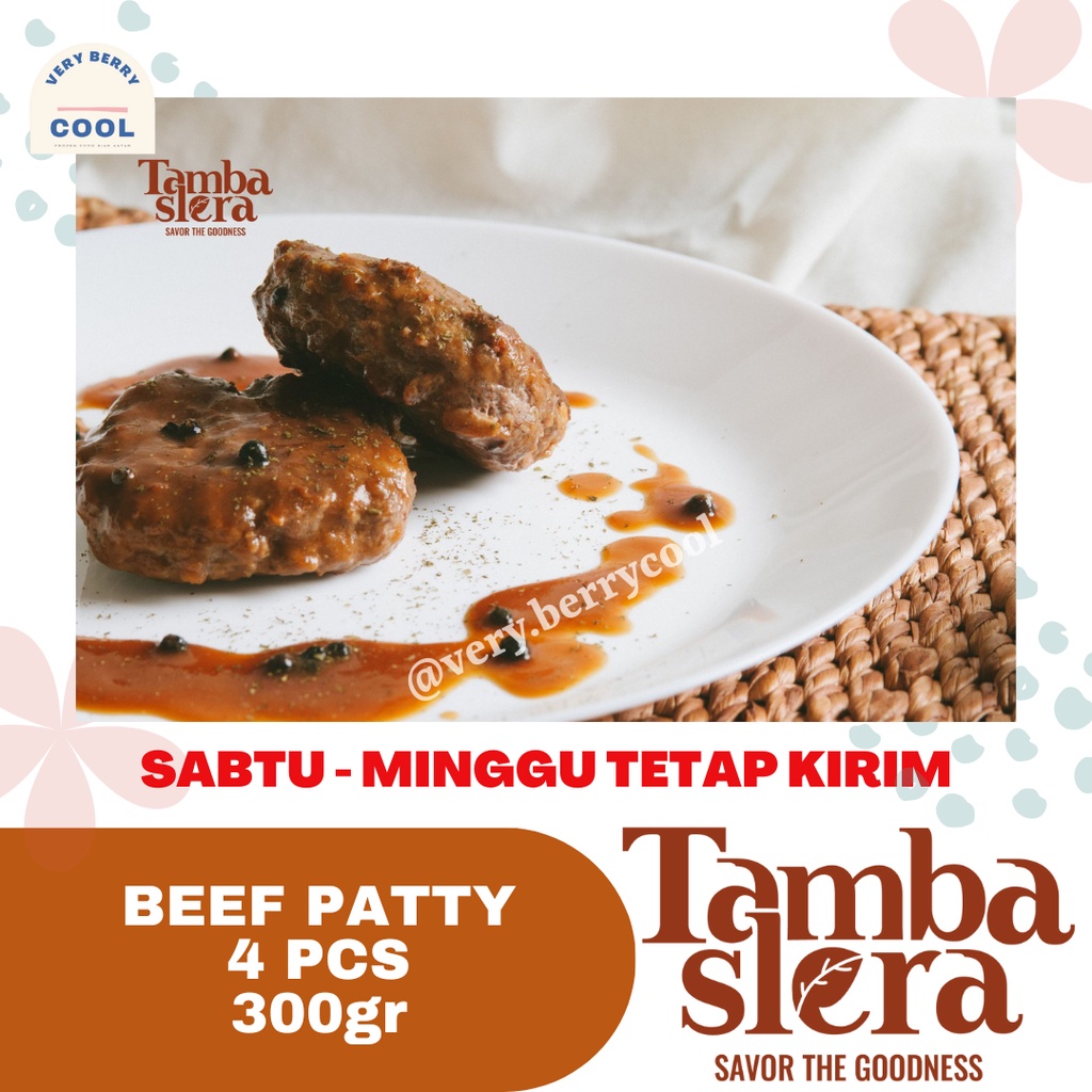 

Tambaslera Beef Patty Daging Sapi Burger Organik 300gr Grassfeed