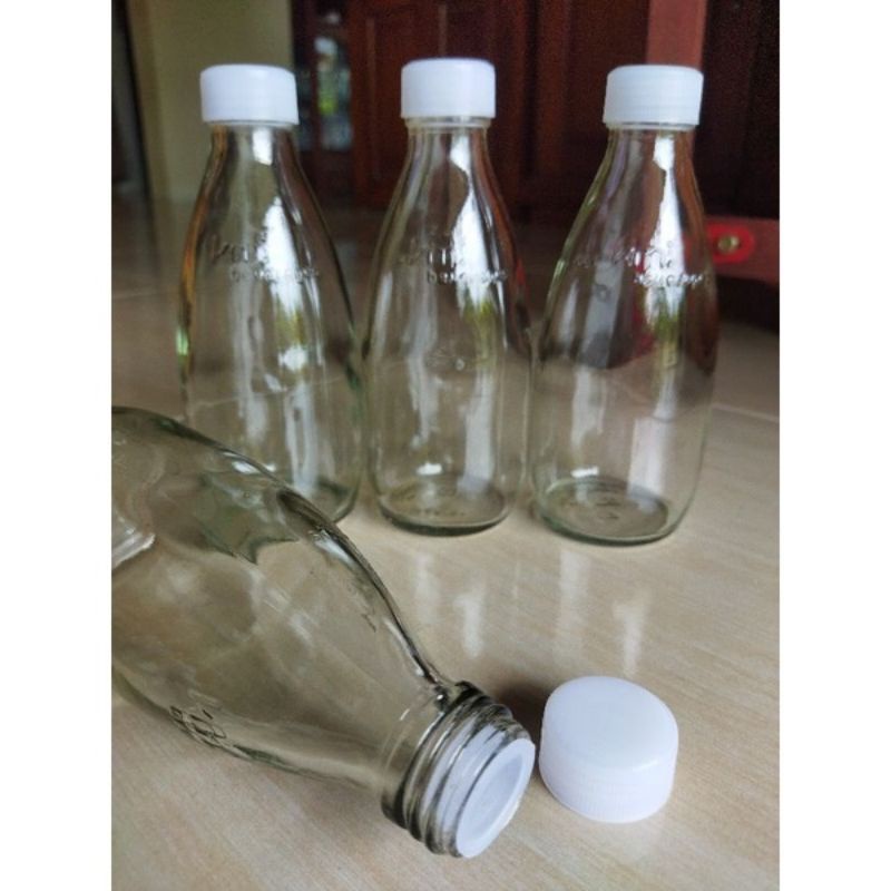 BOTOL KACA 200ML/BOTOL MADU/BOTOL UNIK/BOTOL SODA TANPA TUTUP
