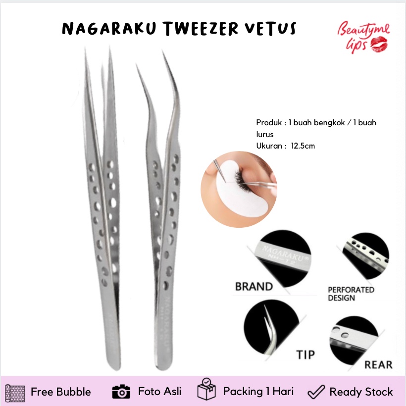 NO LABEL NAGARAKU TWEEZER RUSSIAN FOR EYELASH EXTENSION TAJAM TERBARU