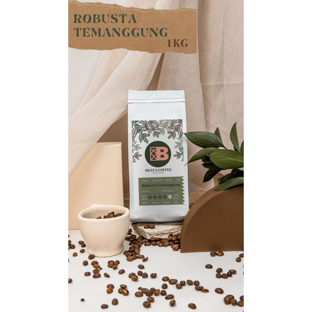 

BHAVA KOPI - Robusta Temanggung 1 KG Biji / Bubuk | Natural - Medium To Dark