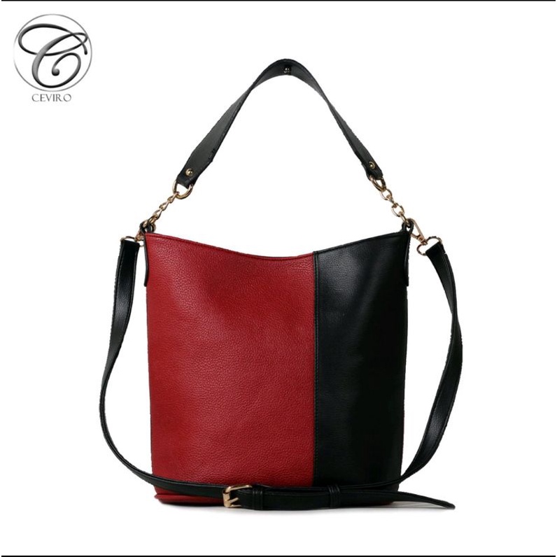 CEVIRO ELIBI TOTE BAG BLACK RED