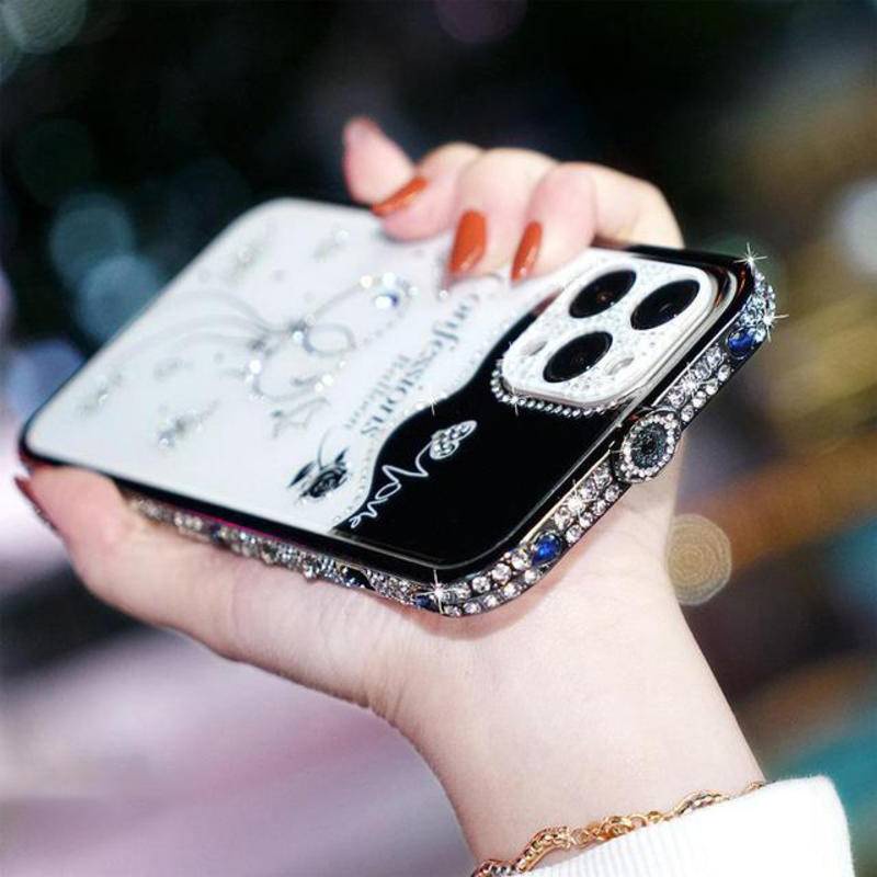 Case Bumper Metal Hias Kristal Berlian Imitasi Glitter Untuk iPhone 13 12 11 Pro MAX X XS MAX XR 12 13 11