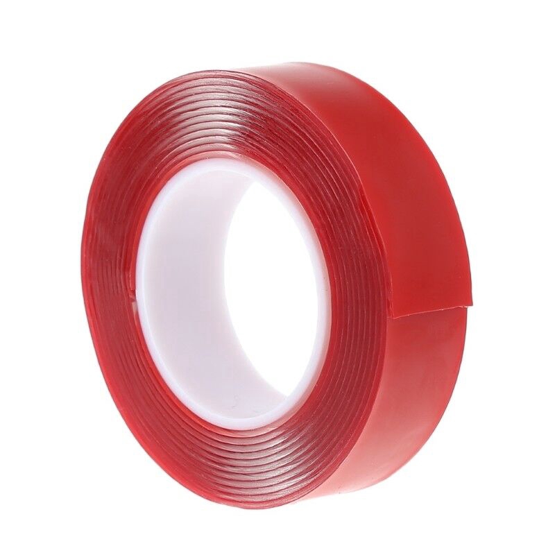 1 Roll Tape Perekat 2 Sisi Bahan Akrilik Warna Merah Panjang 2M Untuk Mobil