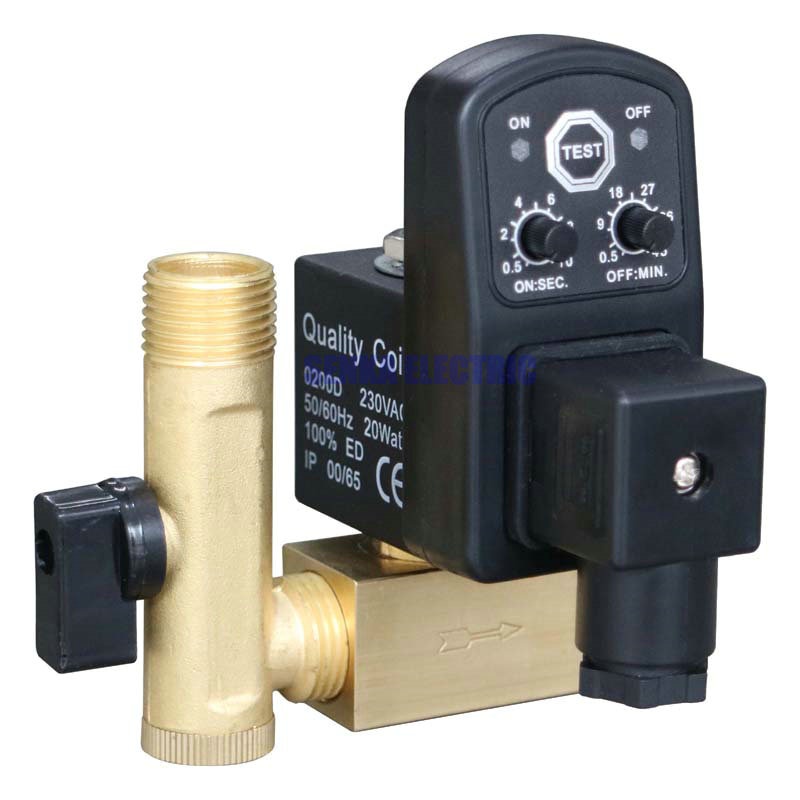 Electric Solenoid Timer Auto Water Valve Split Body Type 1/2 Inch 18W - ZY17P - Black