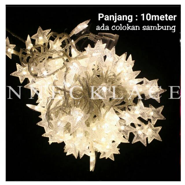 [10METER,100lampu] LAMPU BINTANG WARMWHITE LAMPU TUMBLR BINTANG LAMPU KERLAP KERLIP BINTANG STAR