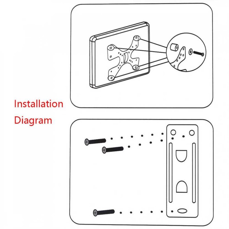 Bracket TV Universal  14-24 Inch Telescopic Adjustable 100x100 Pitch