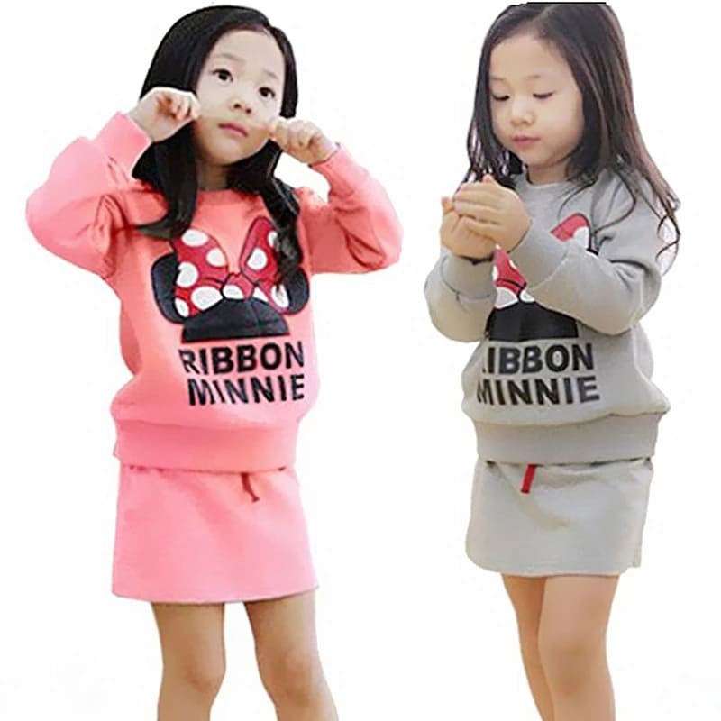 Promo Setelan anak perempuan RIBBON MINNIE Bahan fleece 3-9 tahun