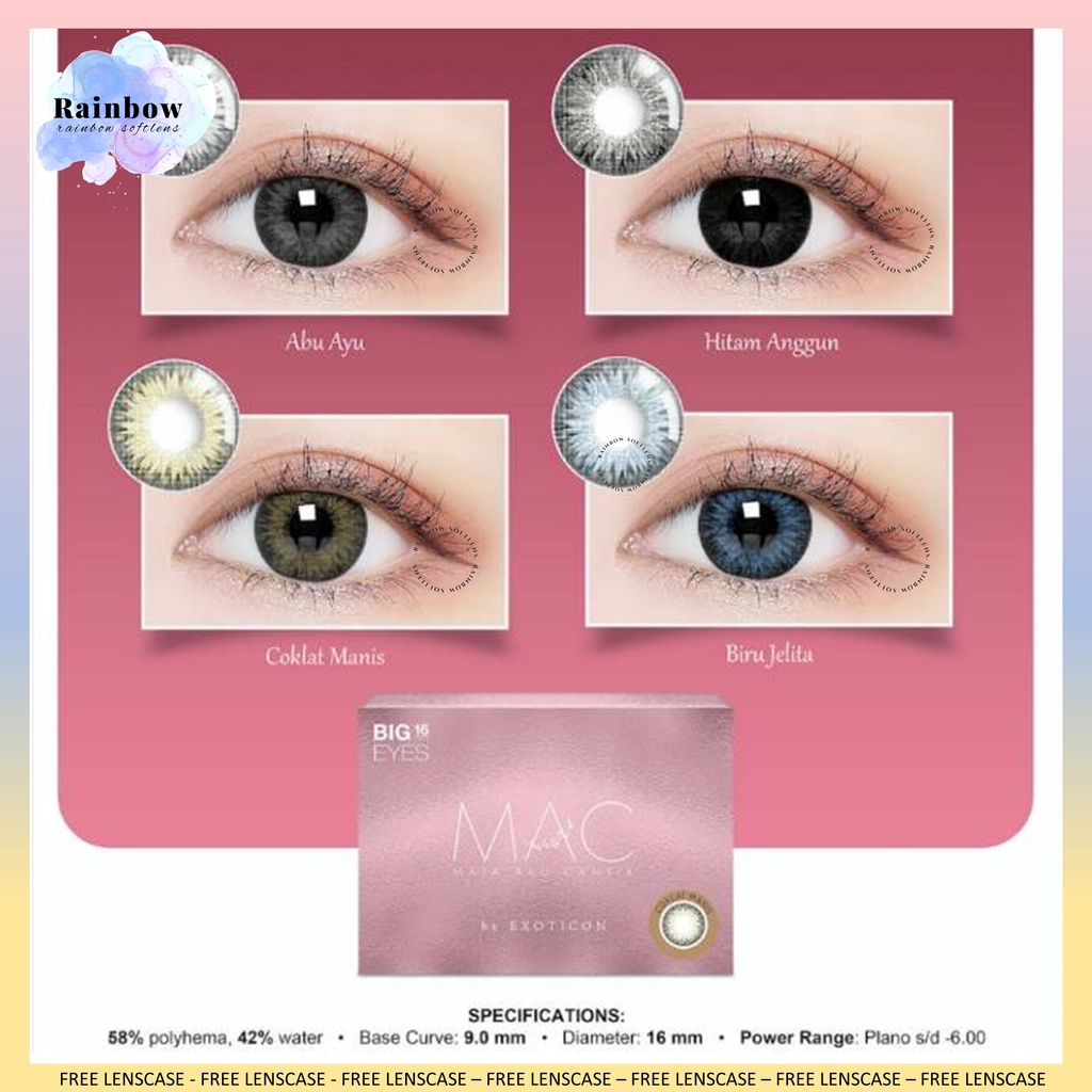 [COD] SOFTENS X2 MAC NORMAL &amp; MINUS (-0.50 SD -3.00) BIG EYES DIA 16MM