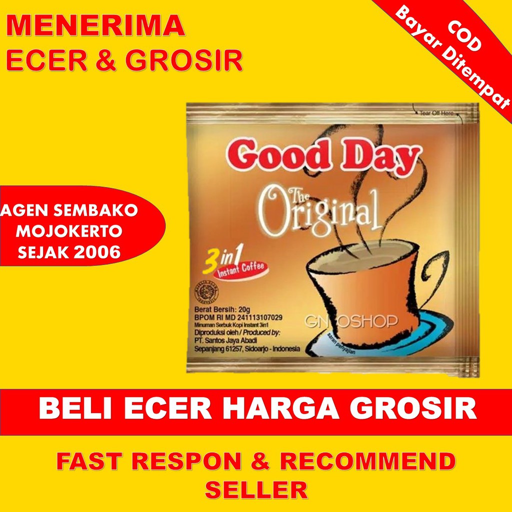 

GOOD DAY ORIGINAL 3 IN 1 KOPI SACHET ECER GROSIR RENCENG MURAH